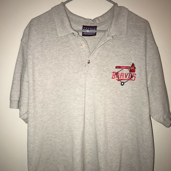 atlanta braves collared shirt